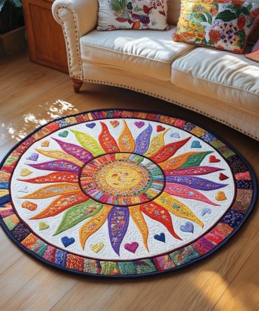 Radiant Rays Quilted Round Mat