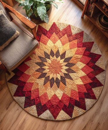 Radiant Starburst Quilted Round Mat