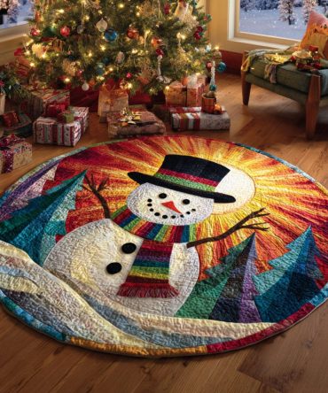 Rainbow Frosty Quilted Round Mat