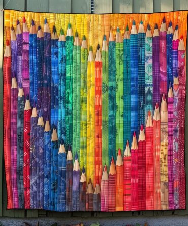 Rainbow Palette Quilted Blanket