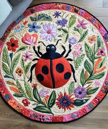 Red Wings Quilted Round Mat