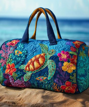 Reef Explorer Quilted Duffle Bag - Stylish Travel & Gym Bag with Ocean-Inspired Design