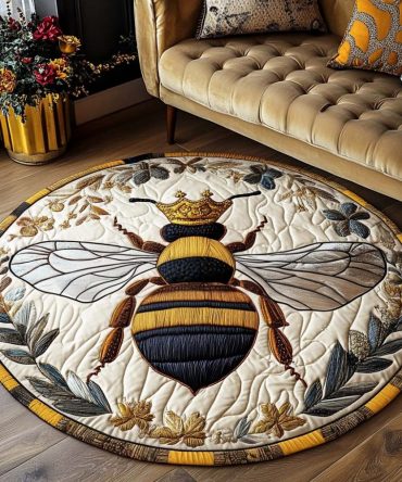 Regal Pollen Crown Quilted Round Mat