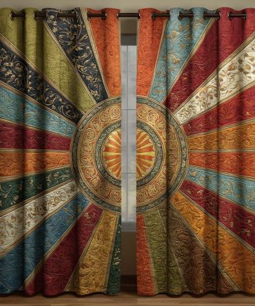 Regal Sun Mandala Quilted Curtains