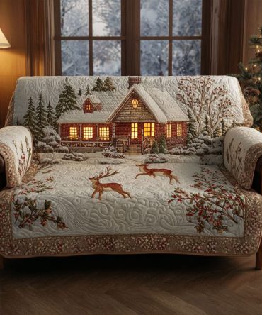 Reindeer Lodge Quilted Sofa Cover