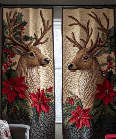 Reindeer Wish Quilted Curtains