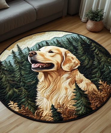 Retriever Magic Quilted Round Mat