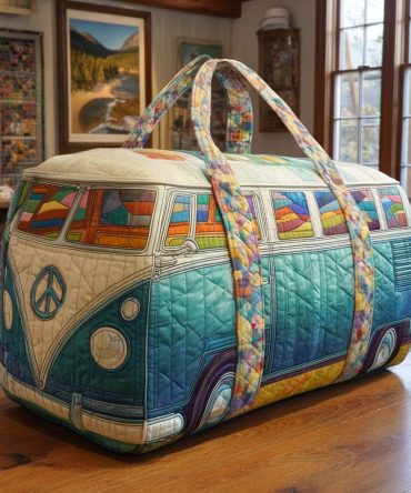 Retro Motion Quilted Duffle Bag - Stylish Travel Companion for Gym, Weekend Getaways & More