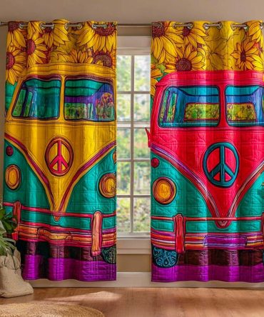 Retro Wave Quilted Curtains