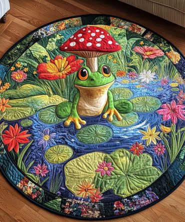 Ribbit Radiance Quilted Round Mat