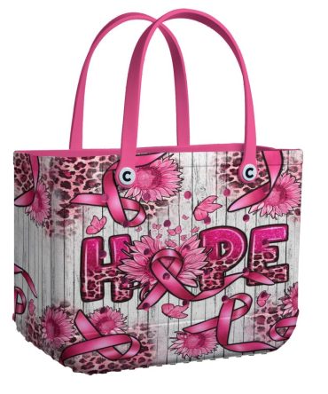 Bucket Tote Bag, Limited Edition Bogg Bag, Beach Bag Ribbon Of Hope