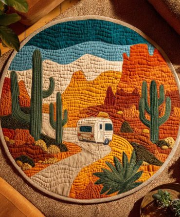 Rolling Pines Quilted Round Mat