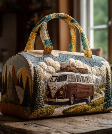 Rolling Vibes Quilted Duffle Bag — Retro Roller Skate Weekender & Gym Travel Carry-On