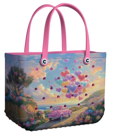 Bucket Tote Bag, Limited Edition Bogg Bag, Beach Bag Romantic Road Trip