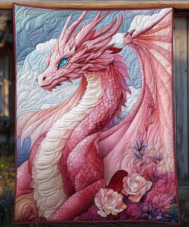 Rose Hued Scales Quilted Blanket