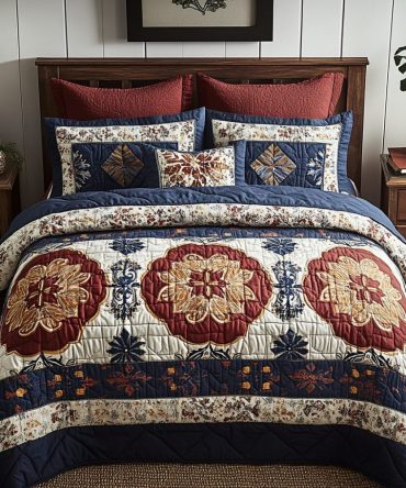 Royal Medallion Quilt 3-Piece Quilted Bedding Set