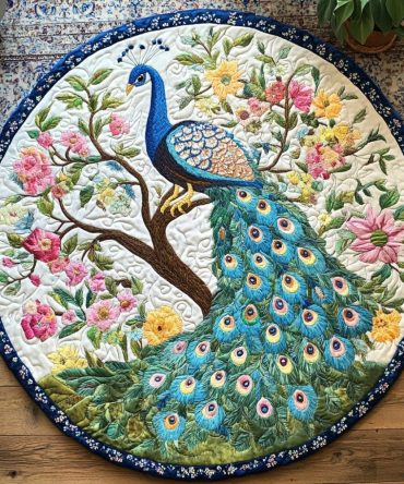 Royal Plume Quilted Round Mat