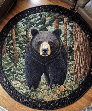 Rugged Wilderness Quilted Round Mat