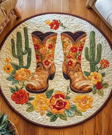 Rustic Charm Quilted Round Mat