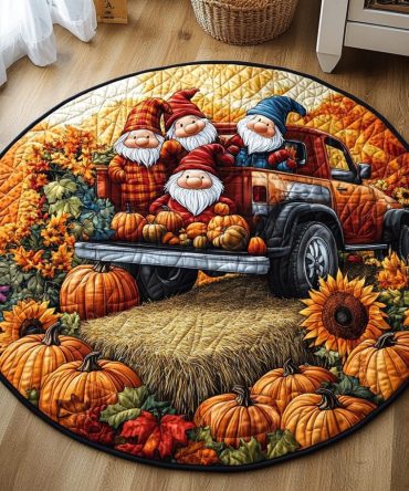 Rustic Glow Quilted Round Mat