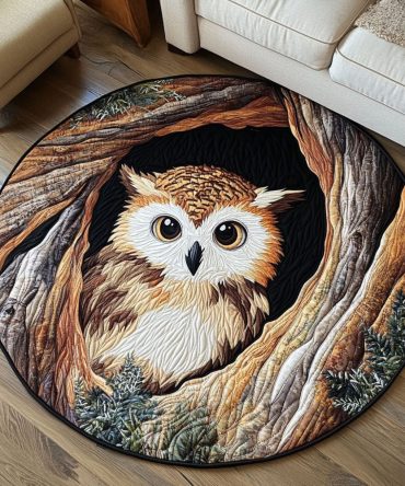 Rustic Nest Quilted Round Mat