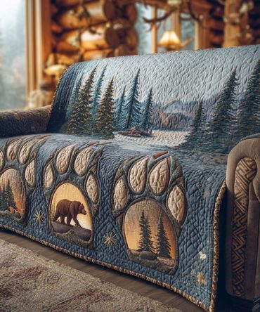 Rustic Path Quilted Sofa Cover