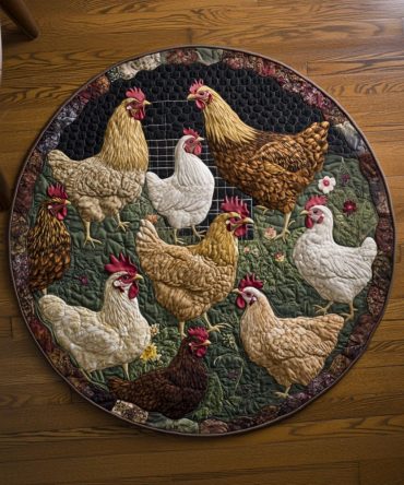 Rustic Peck Quilted Round Mat