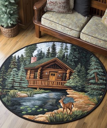 Rustic Retreat Quilted Round Mat