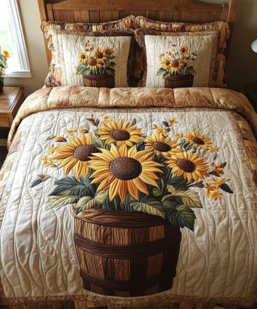 Rustic Sunrise 3-Piece Quilted Bedding Set