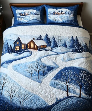 Rustic Winter Wonderland 3-Piece Quilted Bedding Set