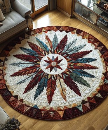 Sacred Design Quilted Round Mat