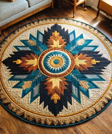 Sacred Lines Quilted Round Mat