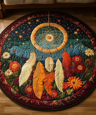 Sacred Web Quilted Round Mat