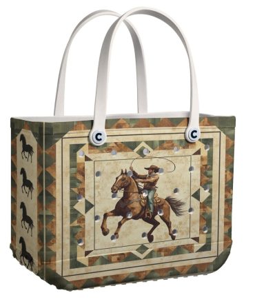 Bucket Tote Bag, Limited Edition Bogg Bag, Beach Bag Saddle Up