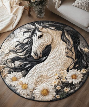 Saddle Bloom Quilted Round Mat