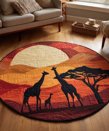 Safari Giraffe Quilted Round Mat