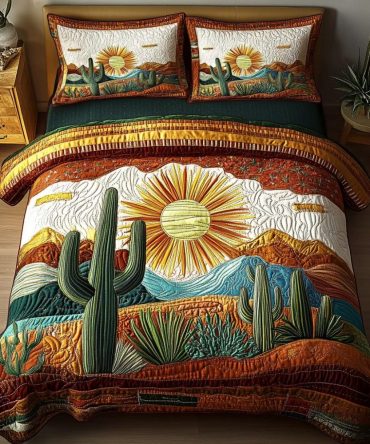 Saguaro Sunset 3-Piece Quilted Bedding Set