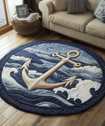 Sailor Anchor Quilted Round Mat