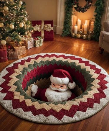 Santa Blessing Quilted Round Mat