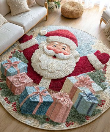 Santa Cheer Quilted Round Mat