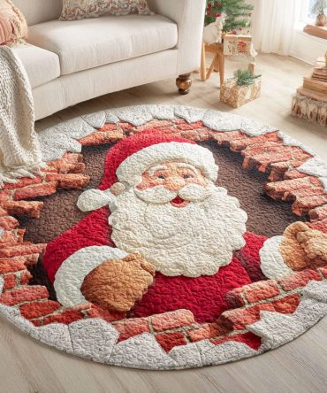Santa Eve Quilted Round Mat