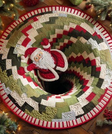 Santa Flight Quilted Round Mat