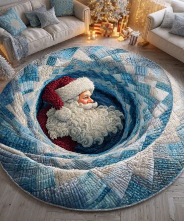 Santa Frost Quilted Round Mat