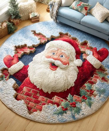 Santa Frost Quilted Round Mat