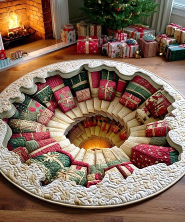 Santa Gift Vault Quilted Round Mat
