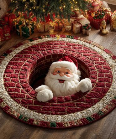 Santa Nest Quilted Round Mat