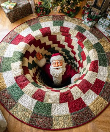 Santa Parade Quilted Round Mat