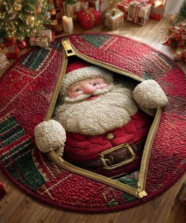 Santa Secret Quilted Round Mat