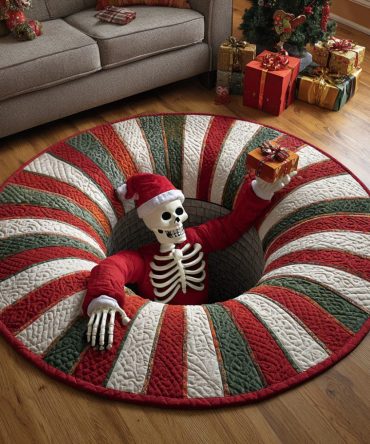 Santa Trapdoor Quilted Round Mat