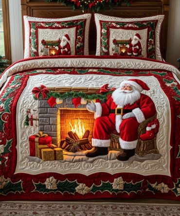 Santa Warmth 3-Piece Quilted Bedding Set